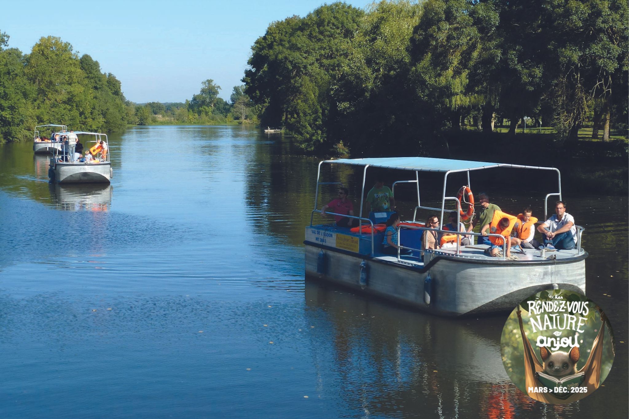  balade en bateau Mayenne, découverte nature en vallée angevine, faune et flore rivière, tourisme fluvial sans permis, animation nature accessible