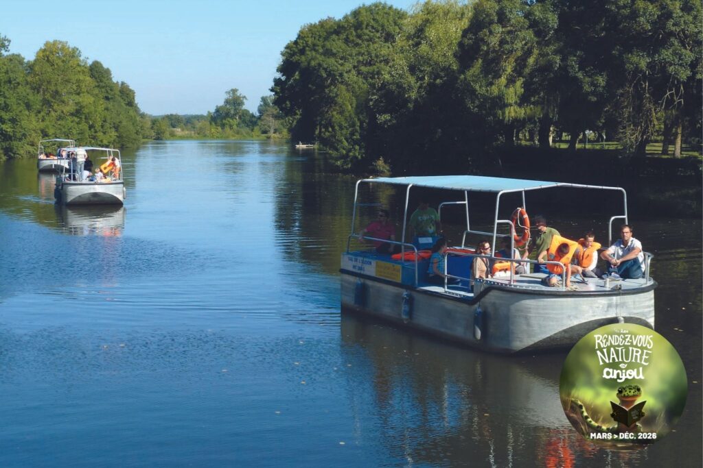 balade en bateau Mayenne, découverte nature en vallée angevine, faune et flore rivière, tourisme fluvial sans permis, animation nature accessible